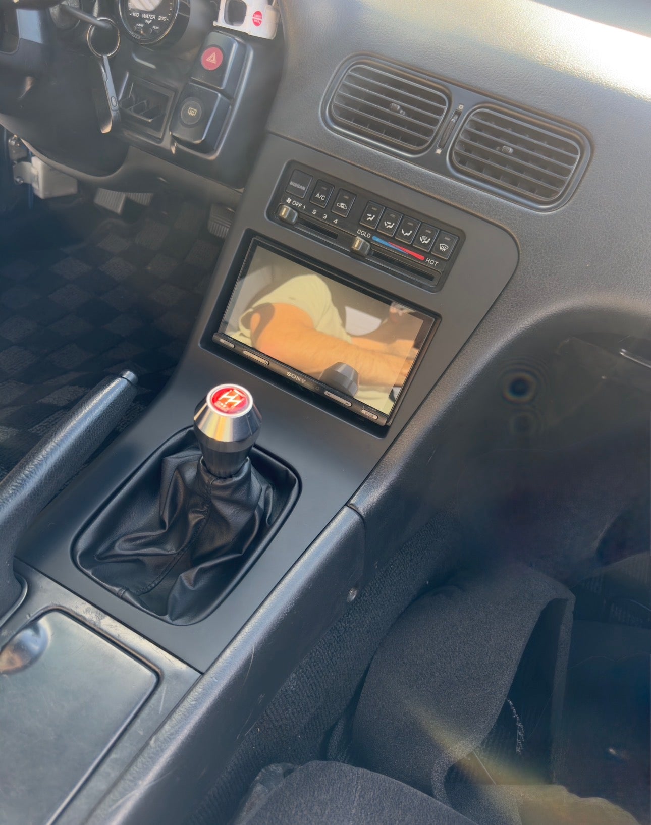 Nissan Silvia S13 / Nissan 180SX / Nissan 200SX / Nissan 240SX LHD Center Console Radio / Shifter Trim with Shift Boot Retainer – OEM 68260-40F00 & 96935-35F10 Reproduction