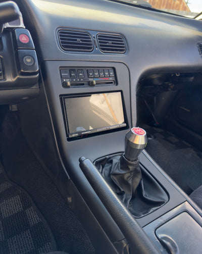 Nissan Silvia S13 / Nissan 180SX / Nissan 200SX / Nissan 240SX LHD Center Console Radio / Shifter Trim with Shift Boot Retainer – OEM 68260-40F00 & 96935-35F10 Reproduction